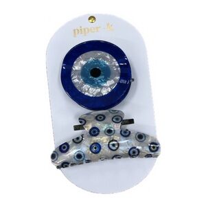 NWT ⚜️🧿⚜️ Piper K Evil Eye Hair Claw Clips Set of 2